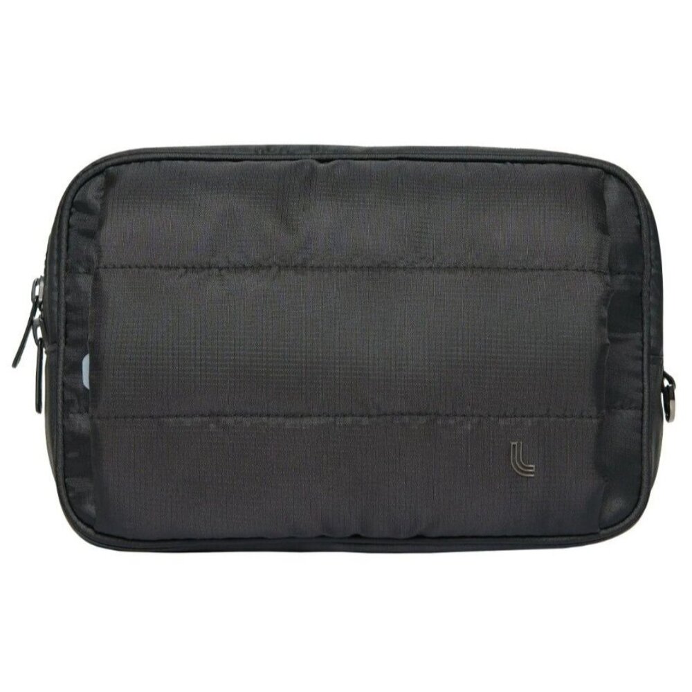 Lolë Unisex Black Crossbody Handwarmer Belt Bag Fanny Pack Faux Fur Adjustable - Picture 5 of 10